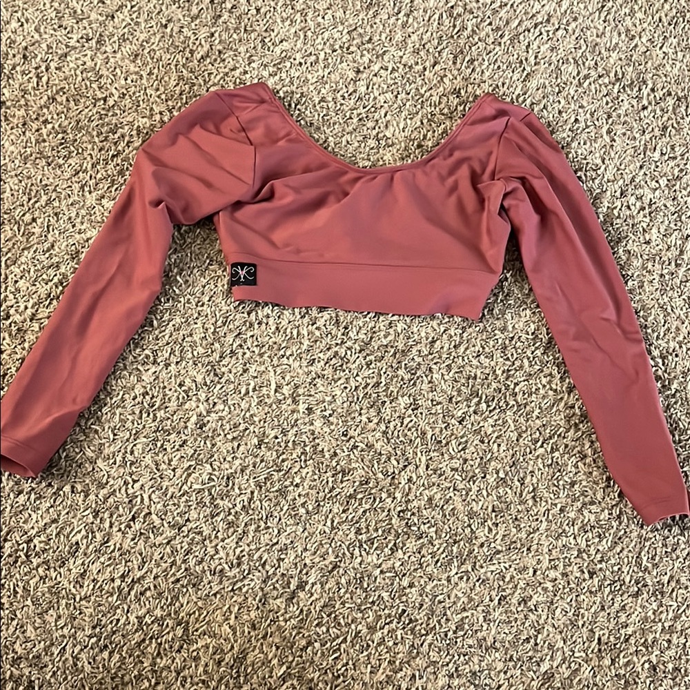 Kandi Kouture Mauve Long Sleeve Crop Top